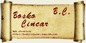 Boško Cincar vizit kartica